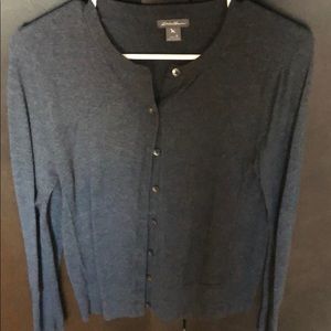 Eddie Bauer grey cardigan.